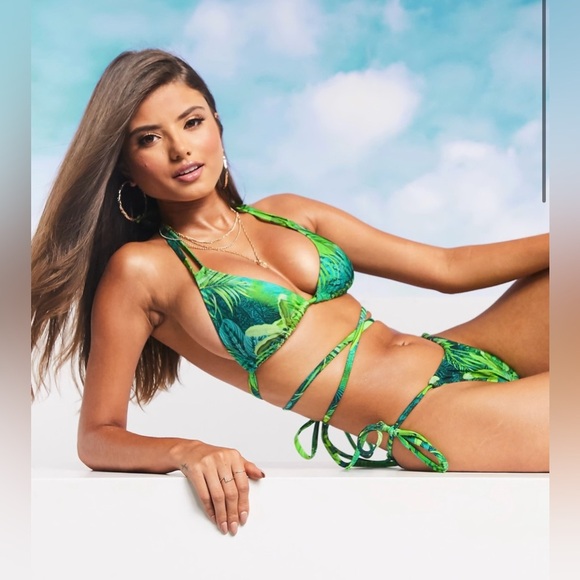 ASOS Design Exotic Palm Print Bikini - Picture 1 of 11